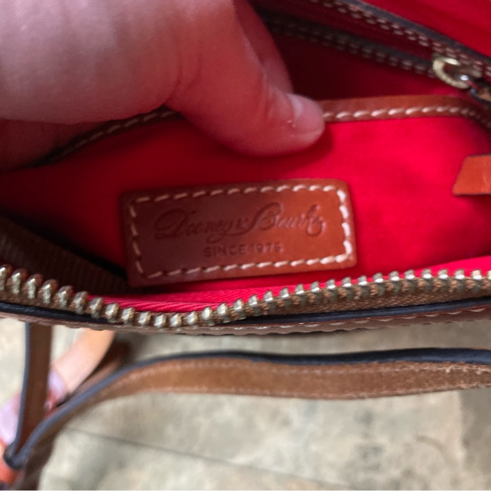 Dooney & Bourke Navy and Brown pebble Leather Crossbody Bag - Picture 9 of 15